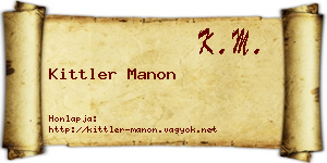 Kittler Manon névjegykártya